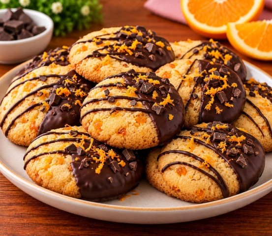 Galletas naranja y chocolate amargo