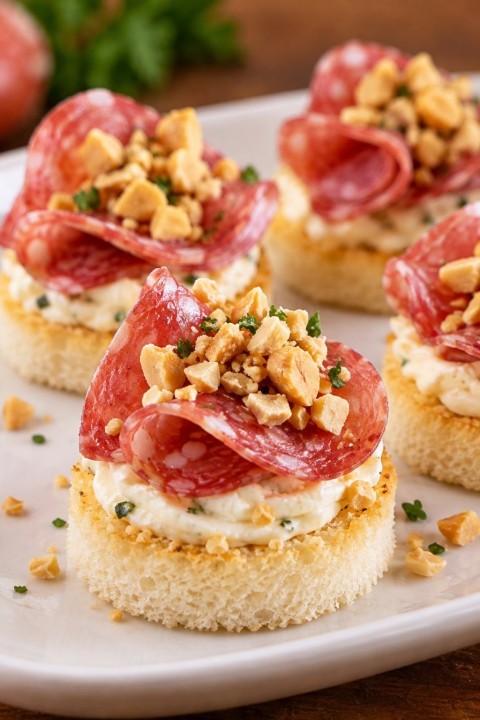 Canapé salame y maní