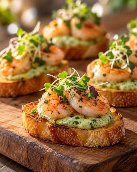 Crostini camarones